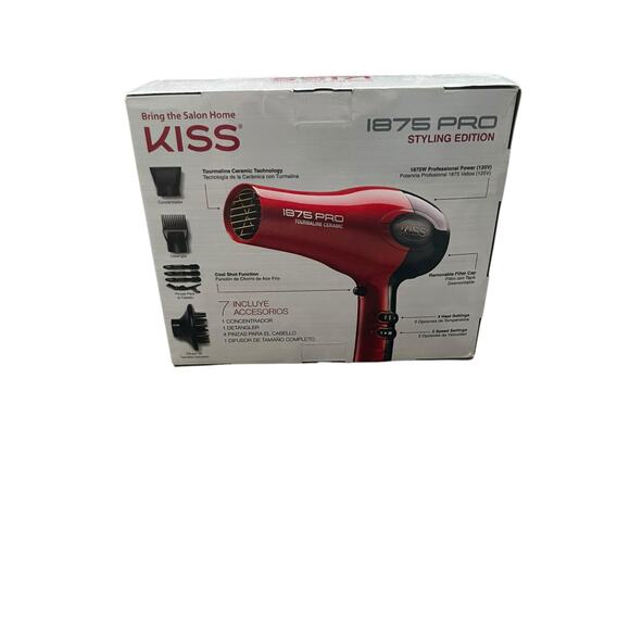 KISS 1875 Pro Hair Dryer Styling Edition with Tourmaline Ceramic Technology - Picture 2 of 7